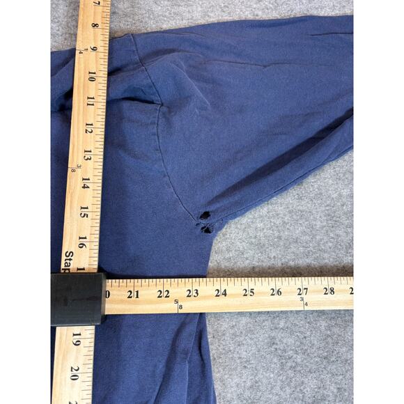 Vintage 90s The Chicago Beers Graphic Long Sleeve Shirt Mens 2XL Navy Cotton Tee - Picture 3 of 5